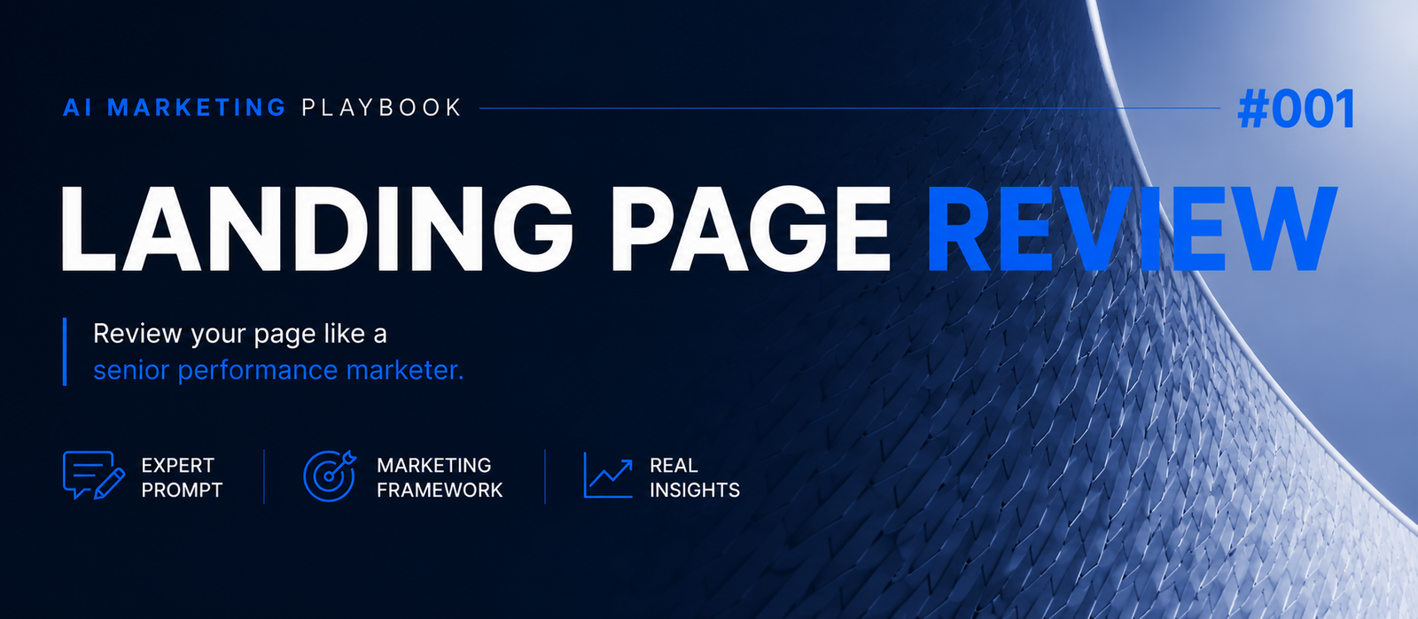 AI Marketing Playbook number 001, Landing Page Review